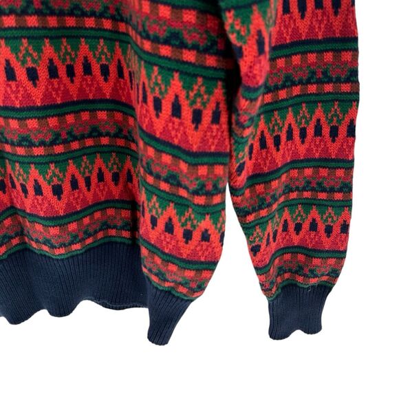 Vintage Regatta Sport Sweater Mens M Southwest Aztec Geometric 90s Grandpa - Picture 7 of 11